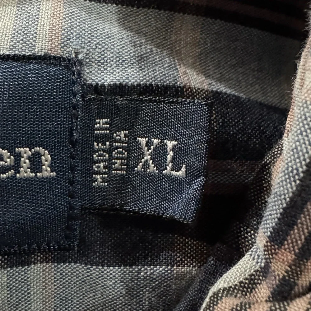 VTG‎ Polo Ralph Lauren Classic Fit S/S Button Down Shirt Blue Plaid Men's Sz XL - Picture 4 of 8